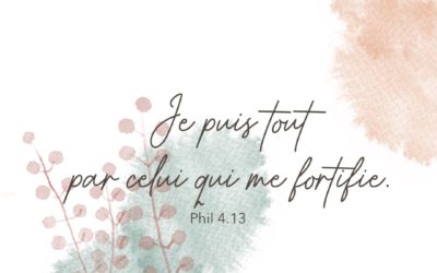 Je puis tout par celui qui me fortifie. Phil 4. 13