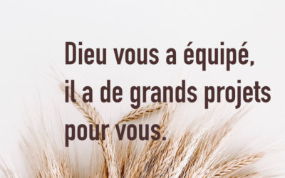 DIEU VOUS A EQUIPÉ – IL A DE GRANDS PROJETS POUR VOTRE VIE